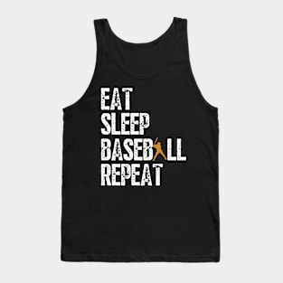 Eat Sleep Baseball Repeat, Funny Baseball Players Kids Boys Tank Top